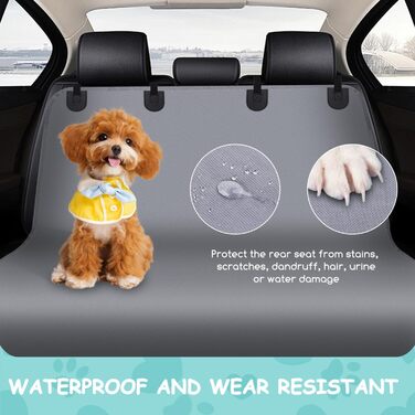 Чохли на сидіння для собак Nobleza: водонепроникні, зносостійкі, Oxford-тканина, універсальні для SUV, 140 x 110 см (сірий)