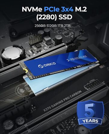 SSD Orico 1TB NVMe M.2 PCIe Gen3.0x4 - 3100 MB/s з кулером для ПК та відеомонтажу (J10)