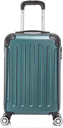 Набір валіз Boleedy 3шт, валіза на коліщатках, дорожній набір (55/66/76 см), ручна поклажа, валіза з жорстким корпусом, 360° обертання, тихі подвійні колеса, телескопічна ручка, багаж (M, вертикальна лінія, темно-зелений)