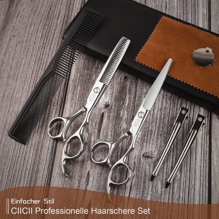 Професійний набір фенів CIICII: фен для волосся та фен для бороди (6,7 дюйми) для чоловіків, жінок та домашнього використання. Чорний та срібний