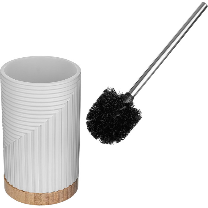 Набір для туалету KADAX: щітка для унітазу з тримачем, комплект для ванної кімнати, без свердління (круглий, білий)