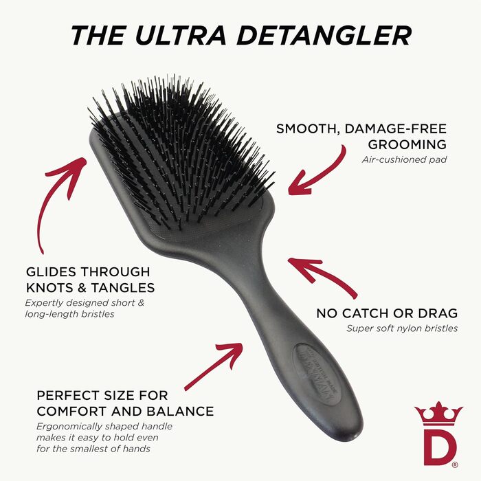 Щітка для волосся Denman D90L Tangle Tamer Ultra для довгих та густих волосся, чорна