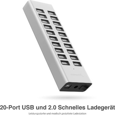 Зарядний пристрій Sabrent USB 60W 10 портів, станція швидкої зарядки для MacBook, USB-C ноутбуків, iPhone, Samsung Galaxy (AX-TPCS)