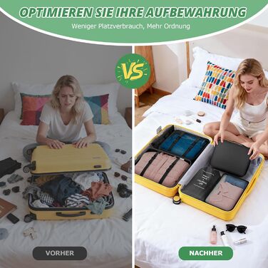 Органайзер для валізи, набір 10 шт: пакувальні куби, водонепроникні мішки для одягу, взуття, косметики, аксесуарів. Чорний колір.