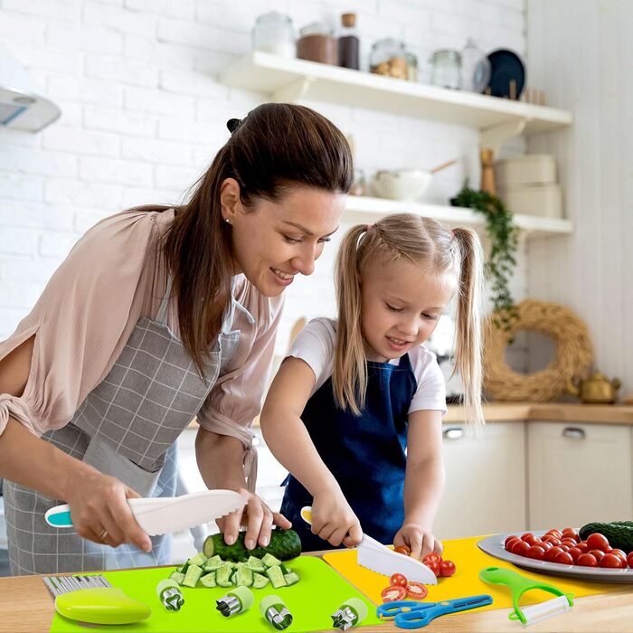 Дитячий набір кухонних ножів Montessori для малюків 2–10 років з дошкою, ножем та овочечисткою, безпечний для дівчаток і хлопчиків
