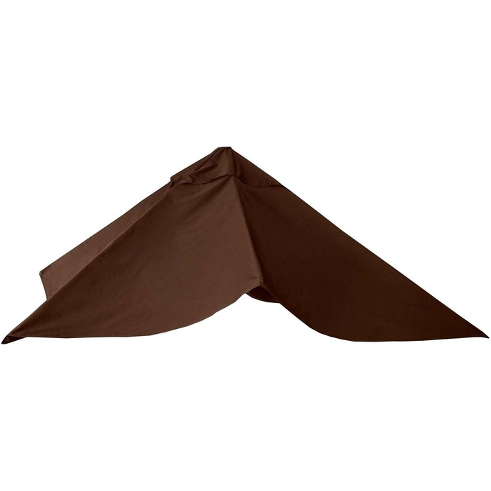 Mendler Replacement Canopy for Luxury Gazebo Awning HWC-A96, Parasol Cover Replacement Cover, 3x3m (Ø4.24m) Polyester 2.7kg - brown