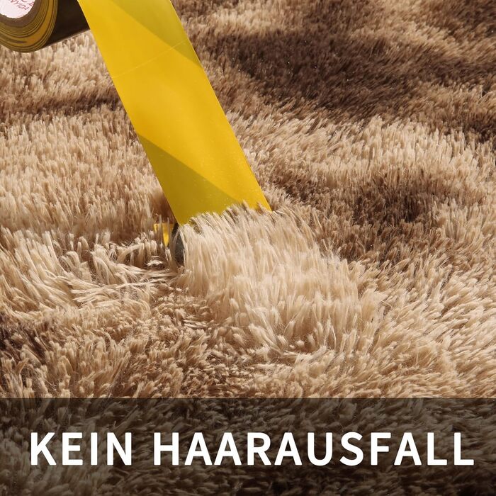 Килимок для вітальні Sour Lemon, 60 x 120 см, сірий, пухнастий, для спальні, миючий, нековзний, з бахромою