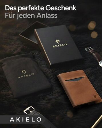 Криза картковий з RFID захистом та подарунковою коробкою – Мінімалістичний гаманець для чоловіків – Компактний портмоне з безконтактним захистом (Alpha Collection) (13. Світло-коричнева шкіряна випуск)