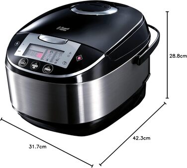 Мультиварка Russell Hobbs 21850-56, 5л, 11-в-1: мультикухня, рисоварка, йогуртниця, повільна піч, пароварка, хлібопечка, цифровий дисплей