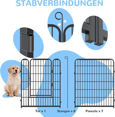 Клітка для цуценят з металу, 65 x 80 см, 8 перегородок, з дверцятами та замком