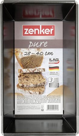 Універсальна розсувна форма для хліба Zenker PURE 28-40 см, антипригарна, чорна
