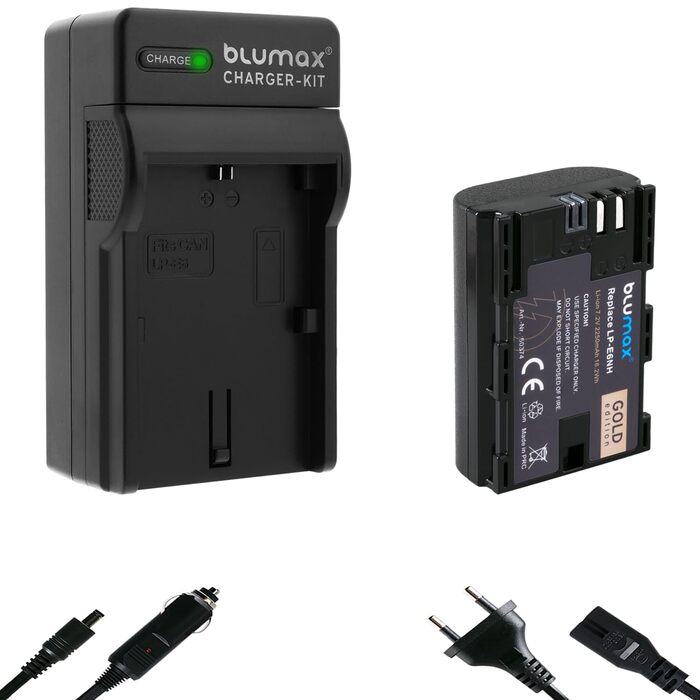 Акумулятор Blumax LP-E6NH для Canon EOS R5/R6/R7/5D Mark IV (2250mAh) + Зарядний пристрій Slim Dual LP-E6