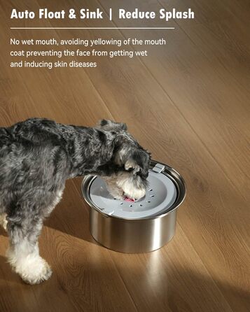 Нержавійна миска для собак з захистом від протікання, 2L Преміум миска для води для собак та котів, миска для пиття без обливання, великий об'єм 2L (3L об'єм)