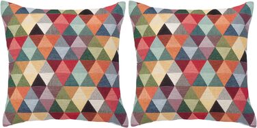 Selfitex 2-Piece Set 40x40 Colorful Throw Pillows including Cushion Inserts, Luxury Throw Pillows, Colorful Couch Pillow Set, High-Quality Couch Pillow Cover with Zipper, Colorful Pillow Decoration (Triangle)