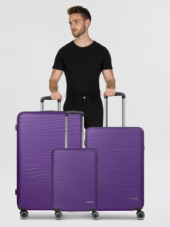 Набір валіз Franky Dallas 3.0 (3 шт.) | Тріумф, TSA-замок, 4 колеса, об'єм 36/60/92 л, фіолетовий