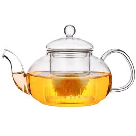 Скляний заварник для чаю Teekanne з фільтром, боросилікатне скло, термостійкий та придатний для мікрохвильовки, 400 мл, прозорий