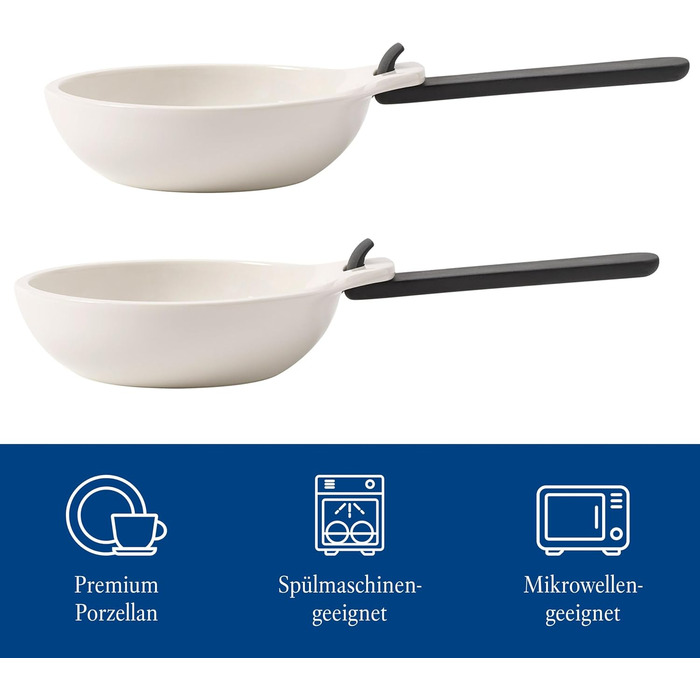 Villeroy & Boch BBQ Passion сковорідка для гриля з ручкою, 2 шт, преміум порцеляна, біла