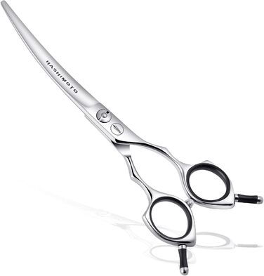 Hashimoto Dog Grooming Shears - 6.5 Inch Curved Pet Grooming Scissors for Face & Paws