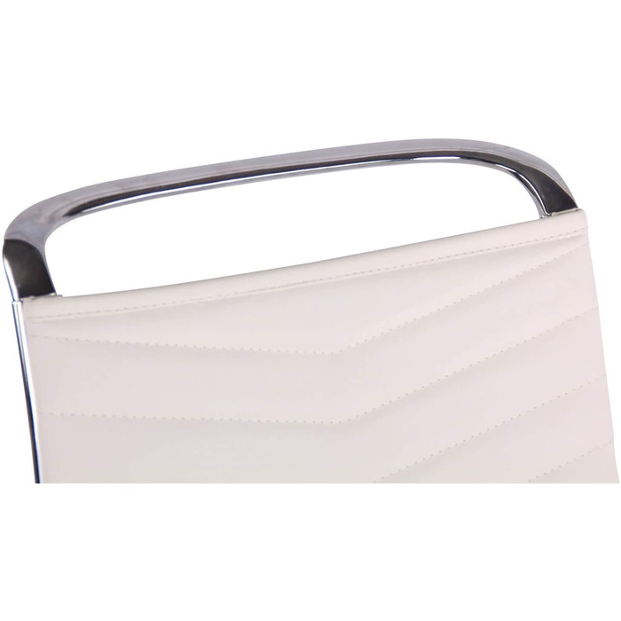 Офісне крісло Batley від CLP: регульована висота, хромоване шасі, штучна шкіра, білий колір