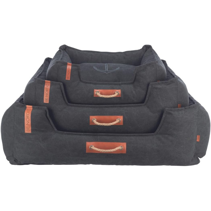 Тріксі лежанка для собак Nordic Föhr, 70 см, чорна – зручна лежанка-кошик для собак великих та малих порід, з ручкою для перенесення, м'яка та миється, 36595, розмір 100 x 80 x 36 см