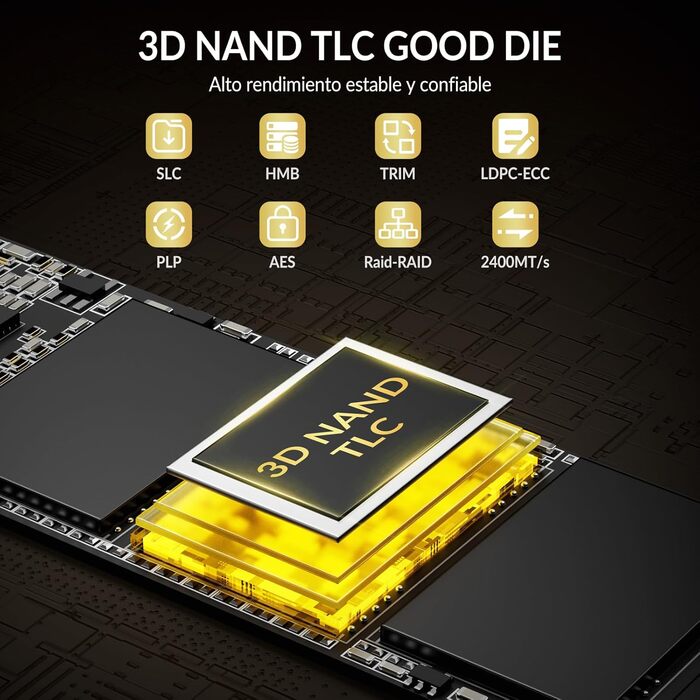 SSD GiGimundo 1TB M.2 NVMe PCIe Gen4×4 – 7100 МБ/с, 5000 МБ/с, 2280, 3D NAND TLC, сумісний з PS5