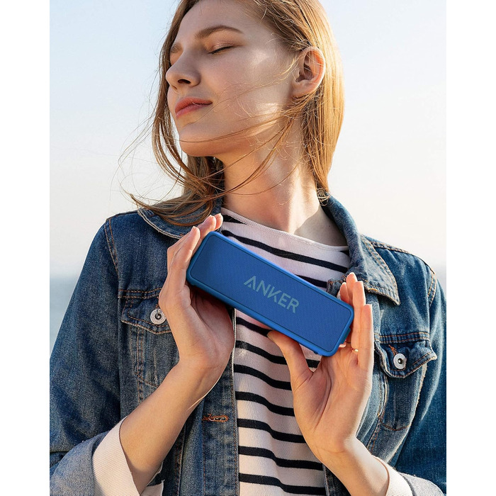 Портативна Bluetooth колонка Anker SoundCore 2, блакитна: потужний звук, глибокий бас, 24 год роботи, водонепроникність IPX7, сумісна з iPhone, Galaxy