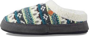 Тапочки домовик Acorn з вишивкою 'Сіре Білка', Fairisle Hoodback 'Павлінь' (39/40 EU)