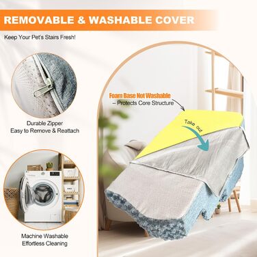 Сходинки для собак 3-ступеневі з будиночком для котів та пандусом для собак. Неслизькі сходи з високощільну піну для маленьких/середніх собак, легко чистяться