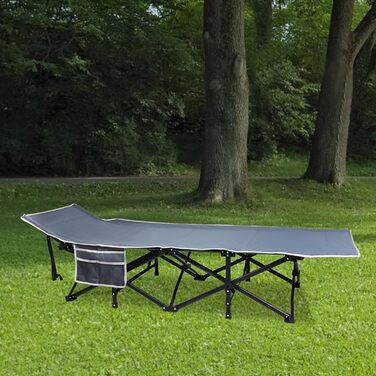 Розкладне ліжко-крісло для кемпінгу з сумкою для зберігання, до 250 кг, 190x62x38 см, для дорослих, відпочинку на природі, в саду, в подорожах