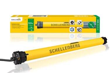 Електричний ролетний мотор Schellenberg Mini 6 Нм для 40 мм вала, механічне налаштування кінцевих положень, комплект з настінним кріпленням, до 4 м² ролети
