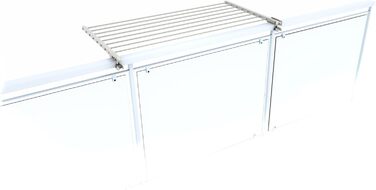 Сушарка для білизни Foxydry Duo для балкона, тераси та перил, біла, 102 см, нержавіюча сталь/алюміній