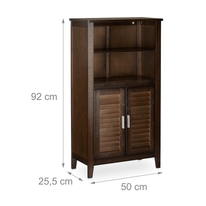 Relaxdays Bathroom Cabinet, Dark Brown, LAMELL