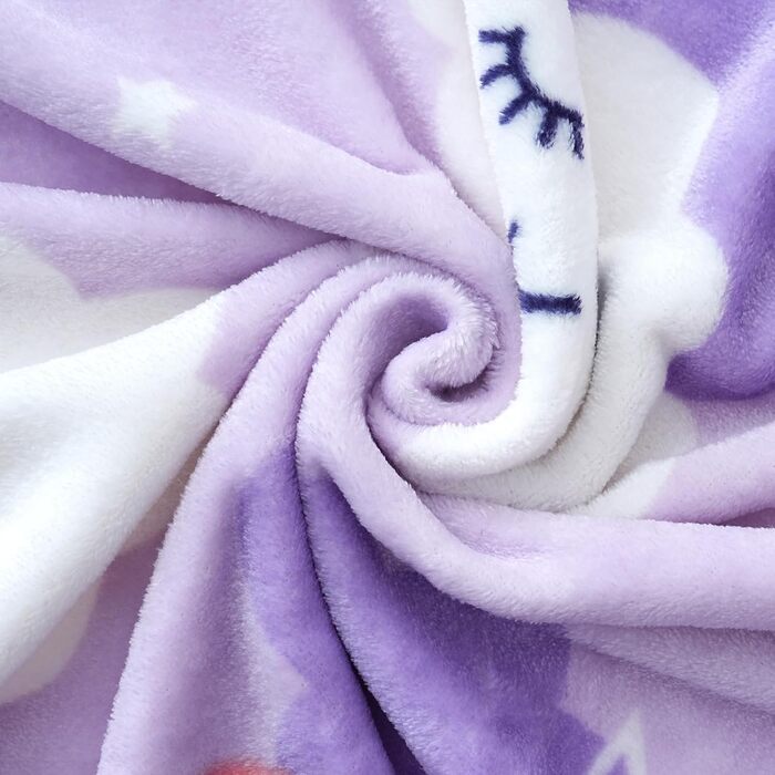 Плед-ковдра з принтом геймпада, що світиться в темряві, для дітей та дорослих, 127x150 см, сірий (фіолетові хмари)