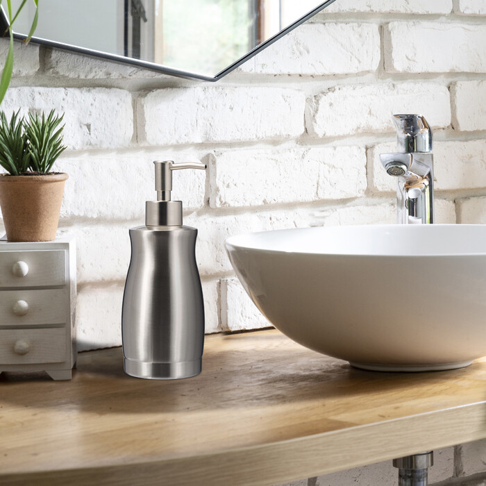 Relaxdays Stainless Steel Soap Dispenser 400 ml