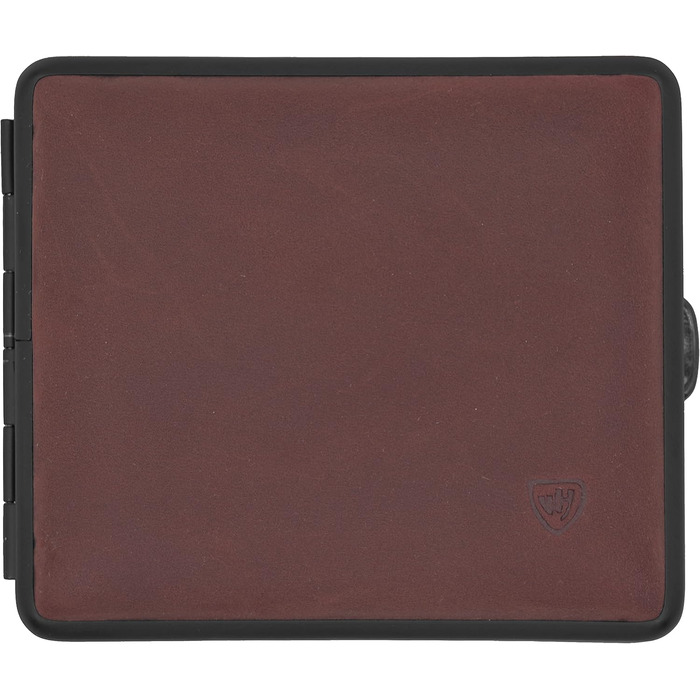 V.H. 1912 VOM HOFE MANUFACTORY Cigarette Case Genuine Leather, Handmade in Germany, Bordeaux Red, 85mm - Case, Cigarette Box