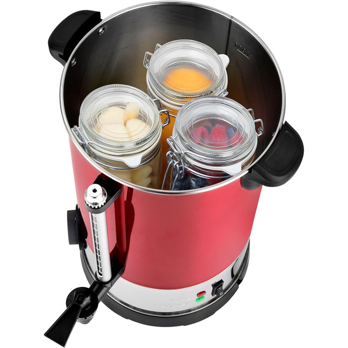 Kalorik TKG GW 910 IN Hot Beverage and Mulled Wine Dispenser, Stainless Steel, 6.8 Liters, 950, Metal, Plastic, 6.8 Liters, Metallic Red