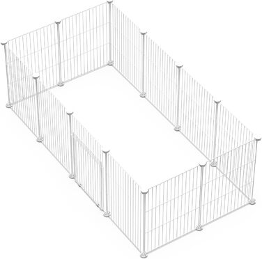 Металевий загін для кроликів LANGXUN: міцний дротяний загін, DIY монтаж, 12 шт. (120x60x38 см)