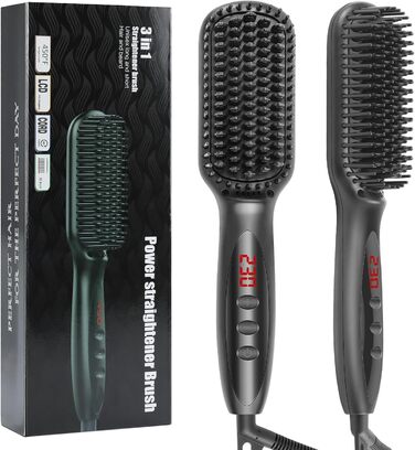 Електрична гребінця-випрямляч для бороди та волосся Aischens 2-в-1 з LCD-дисплеєм (120-230°C)