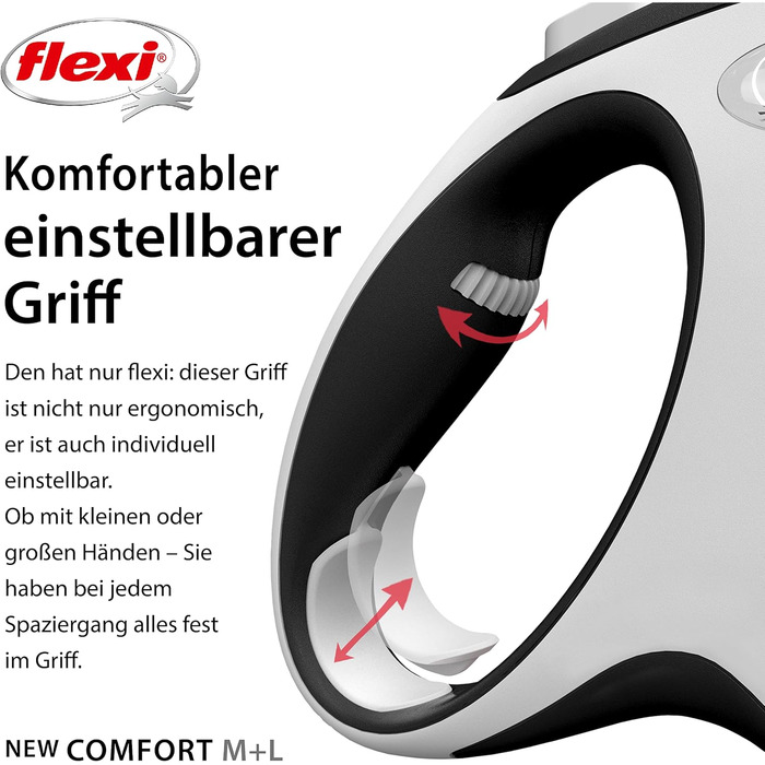 Flexi Comfort L рулетка для собак до 50 кг, 8 м, чорна