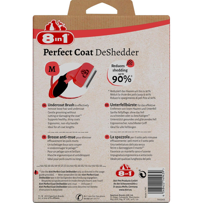 Щітка для вичісування підшерстка DeShedder L - 8 в 1 для великих собак (коротко- та довгошерстих)