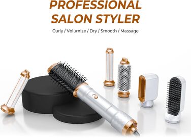 Набір для укладки волосся Pro Hairstyler 6 в 1: фен-щітка, локони, об'єм, сушка, випрямлення | Atopskins | 1000W
