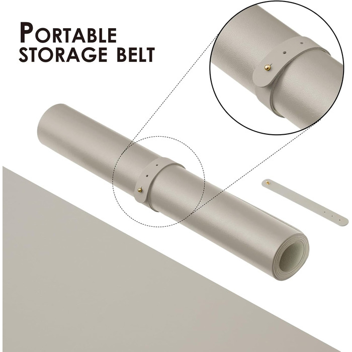 Підкладка для столу Leder-Schreibtischunterlage з PU-шкіри, килимок для миші, 80x40 см, світло-сірий - для офісу та дому