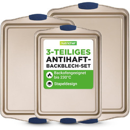 Набір форм для випічки NutriChef 6 шт. – дека для випічки, форма для мафінів, кексова форма з антипригарним покриттям, термостійка до 230°C, складна з силіконовими ручками з вуглецевої сталі – ідеально підходить для тортів, хліба та мафінів