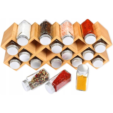 Підставка для спецій Gockowiak, бамбукова, коричнева, 16 отворів
