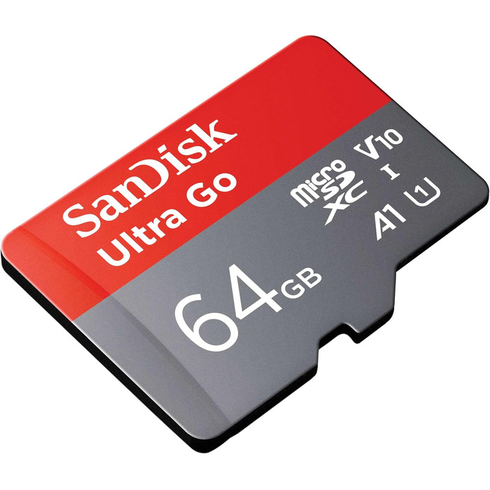 Карта пам'яті SanDisk Ultra Go microSDXC 64GB UHS-I Class 10 U1 A1 з адаптером для смартфонів та планшетів, до 150 МБ/с