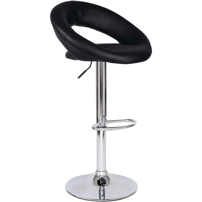 Dibea 2-Piece Swivel Bar Stools - Adjustable Height, 130kg Capacity, Black - Model 1