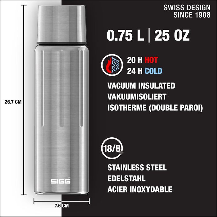 Термофляга SIGG Gemstone IBT з чашкою - 0.75L, нержавіюча сталь, BPA-free, ізольована, витокозахисна