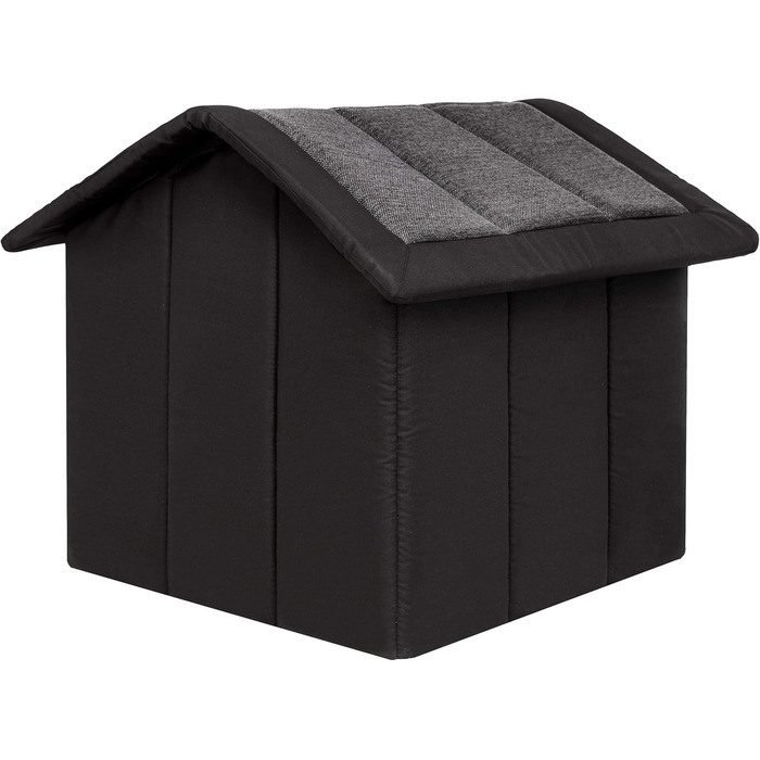 Будка для собак, лежанка для собак, будиночок для котів Mittel L 52x46x53 см, графіт з чорним