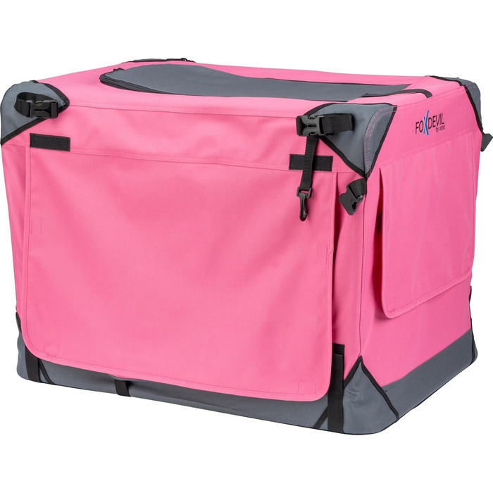 Foxdevil® Складана переноска для собак та котів середніх порід – переноска для тварин у машину та дім (світло-рожевий, M)