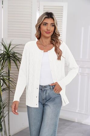 Кардиган жіночий в'язаний Daen Langar Oversize, білий, розмір XXL